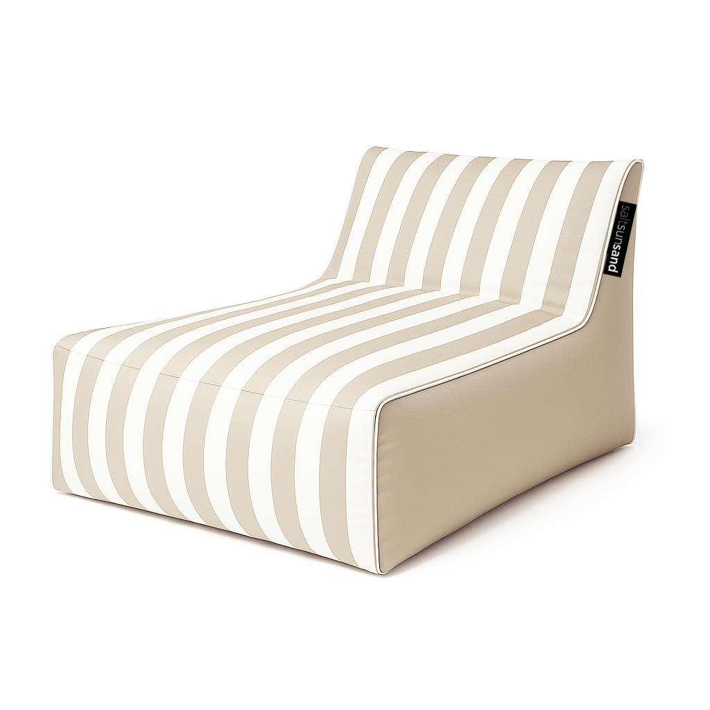 Kirra Outdoor Bean Bag Chair Taupe Stripe