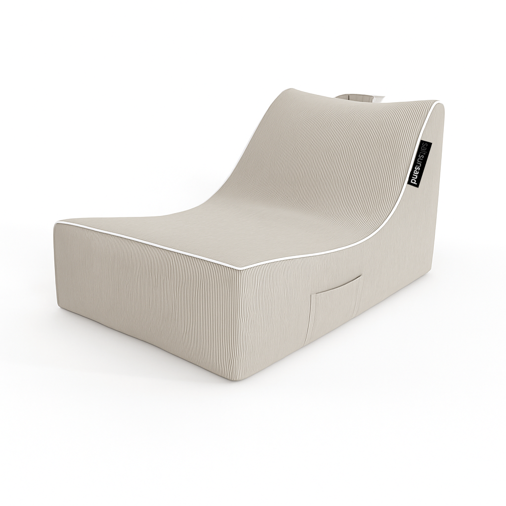 Kirra Outdoor Bean Bag Chair Tweed Beige