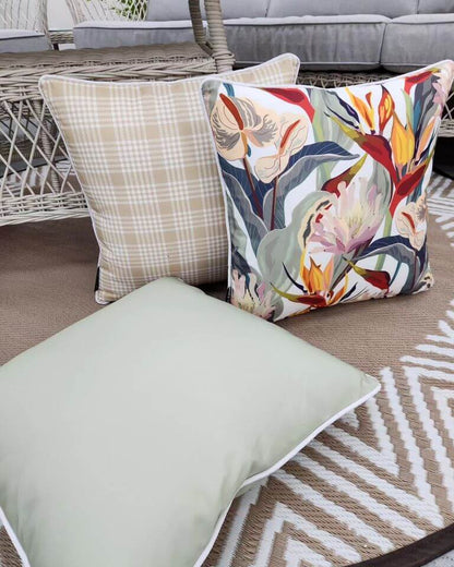 Bondi Mad About Plaid - 45 x 45 cm Piped Outdoor Cushion