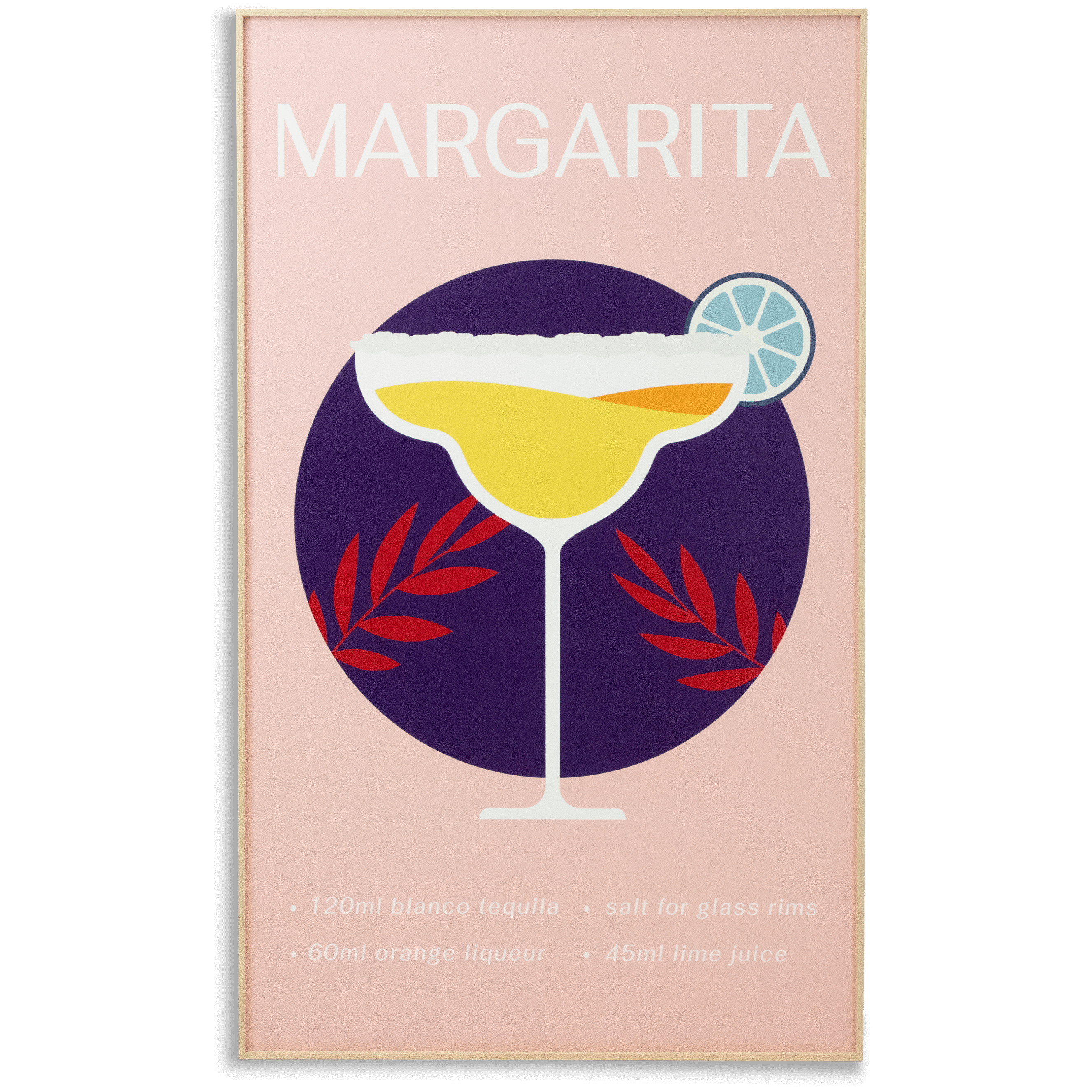 Margarita - 60 x 100cm Outdoor UV Wall Art with Beech Aluminium Frame