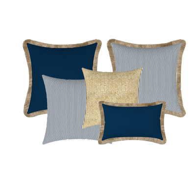 Tahiti Outdoor Cushions Stylist Selection - Marine Stripe with Resort 5pc (ETA Late May 26)