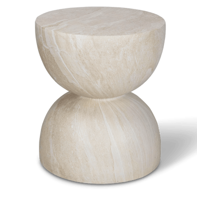 Milano Side Table in MGO Travertine Finish