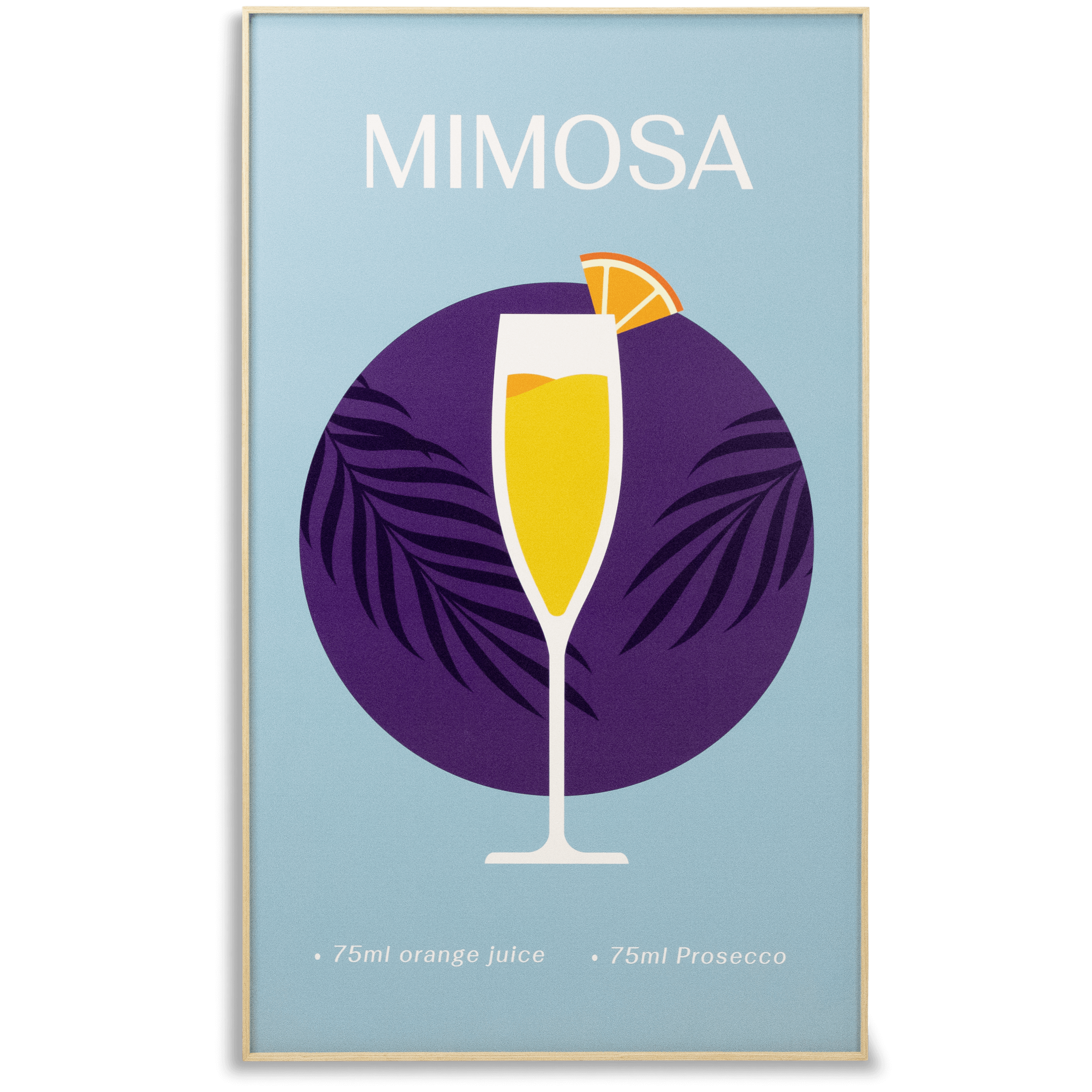 Mimosa - 60 x 100cm Outdoor UV Wall Art with Beech Aluminium Frame