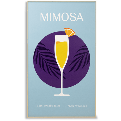 Mimosa - 60 x 100cm Outdoor UV Wall Art with Beech Aluminium Frame