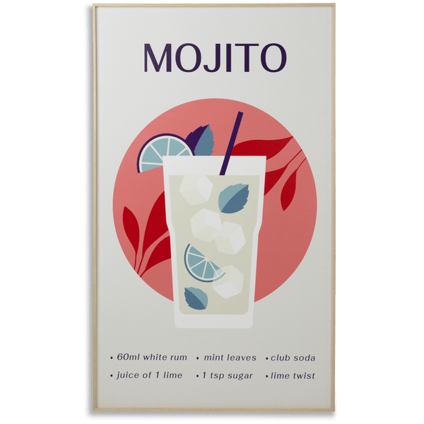Mojito - 60 x 100cm Outdoor UV Wall Art with Beech Aluminium Frame