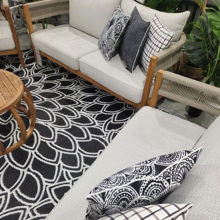 Bondi Sudoku - 45 x 45 cm Piped Outdoor Cushion