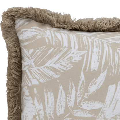 Tahiti Natural Escape - 30x50cm Fringed Outdoor Cushion