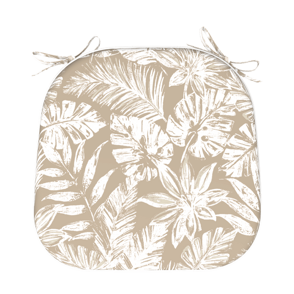 Tahiti Natural Escape Rounded Outdoor Chair Pad - 40x42x5cm