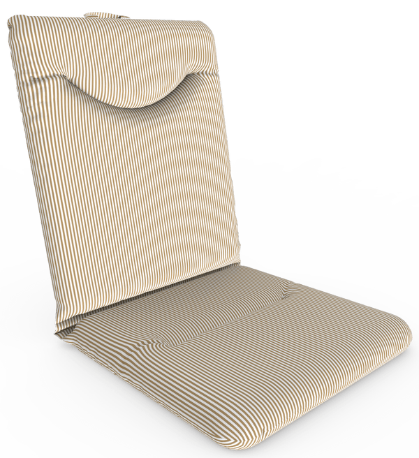 Tahiti Natural Stripe High Back Outdoor Chair Cushion - 108x50x8cm