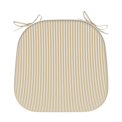 Tahiti Natural Stripe Rounded Outdoor Chair Pad - 40x42x5cm