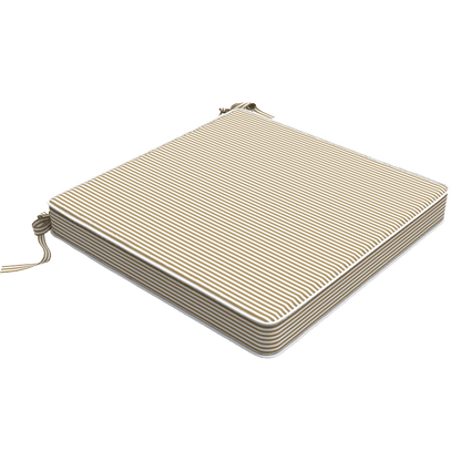 Tahiti Natural Stripe Square Outdoor Chair Pad - 43x43x4cm