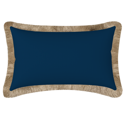 Tahiti Navy - 30x50cm Fringed Outdoor Cushion (ETA Mid June 26)