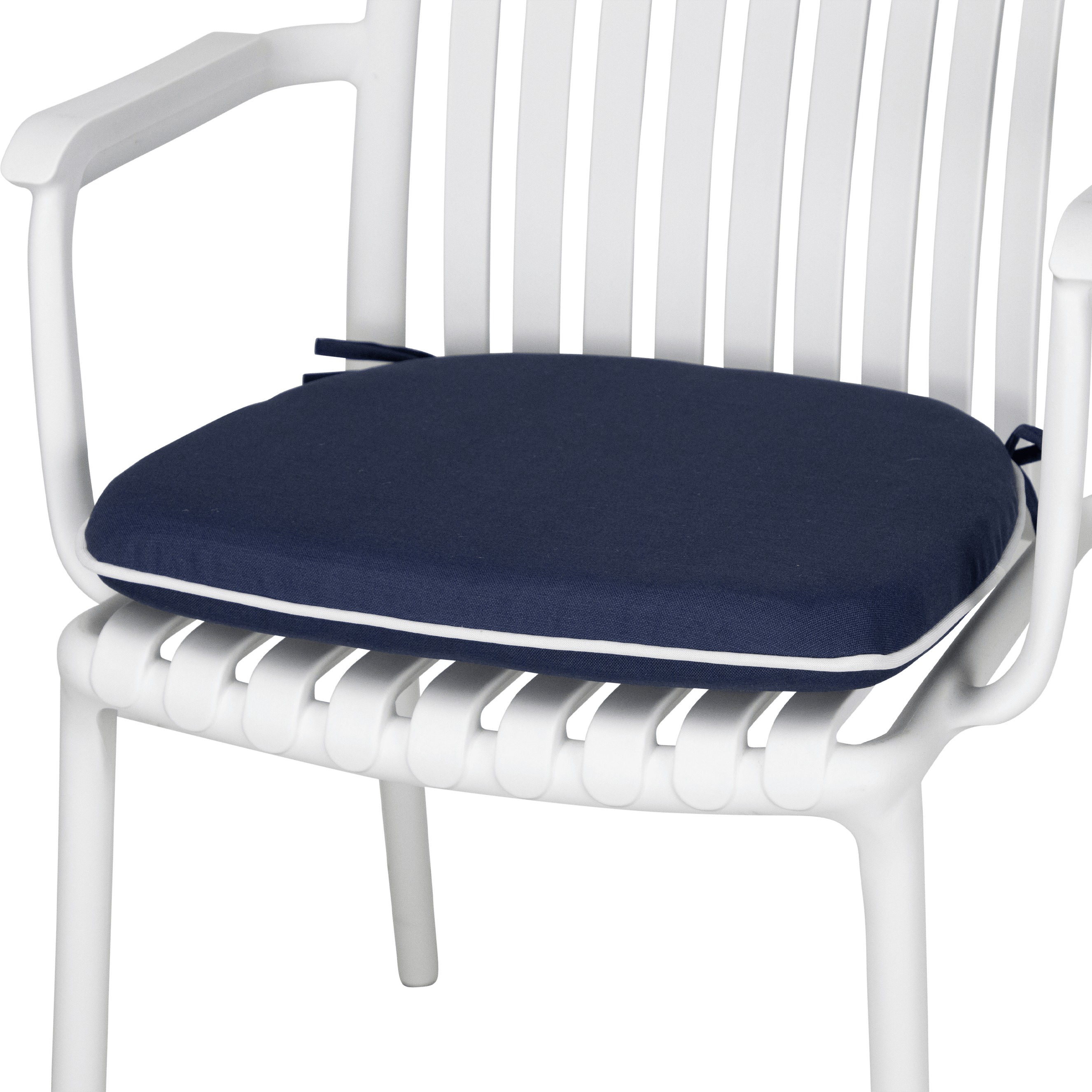 Tahiti Navy Rounded Outdoor Chair Pad - 40x42x5cm