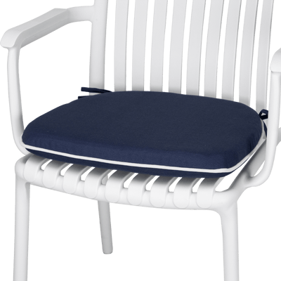 Tahiti Navy Rounded Outdoor Chair Pad - 40x42x5cm (ETA Late May 26)