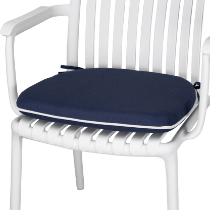Tahiti Navy Rounded Outdoor Chair Pad - 40x42x5cm