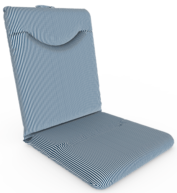 Tahiti Navy Stripe High Back Outdoor Chair Cushion - 108x50x8cm