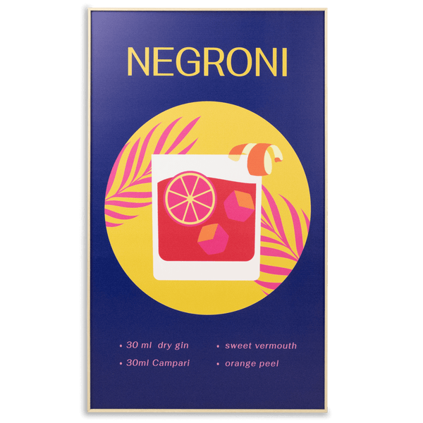 Negroni - 60 x 100cm Outdoor UV Wall Art with Beech Aluminium Frame