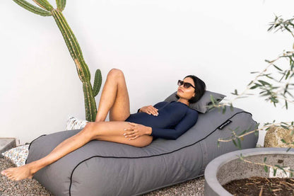 Noosa Outdoor Bean Bag Lounger in Black Check