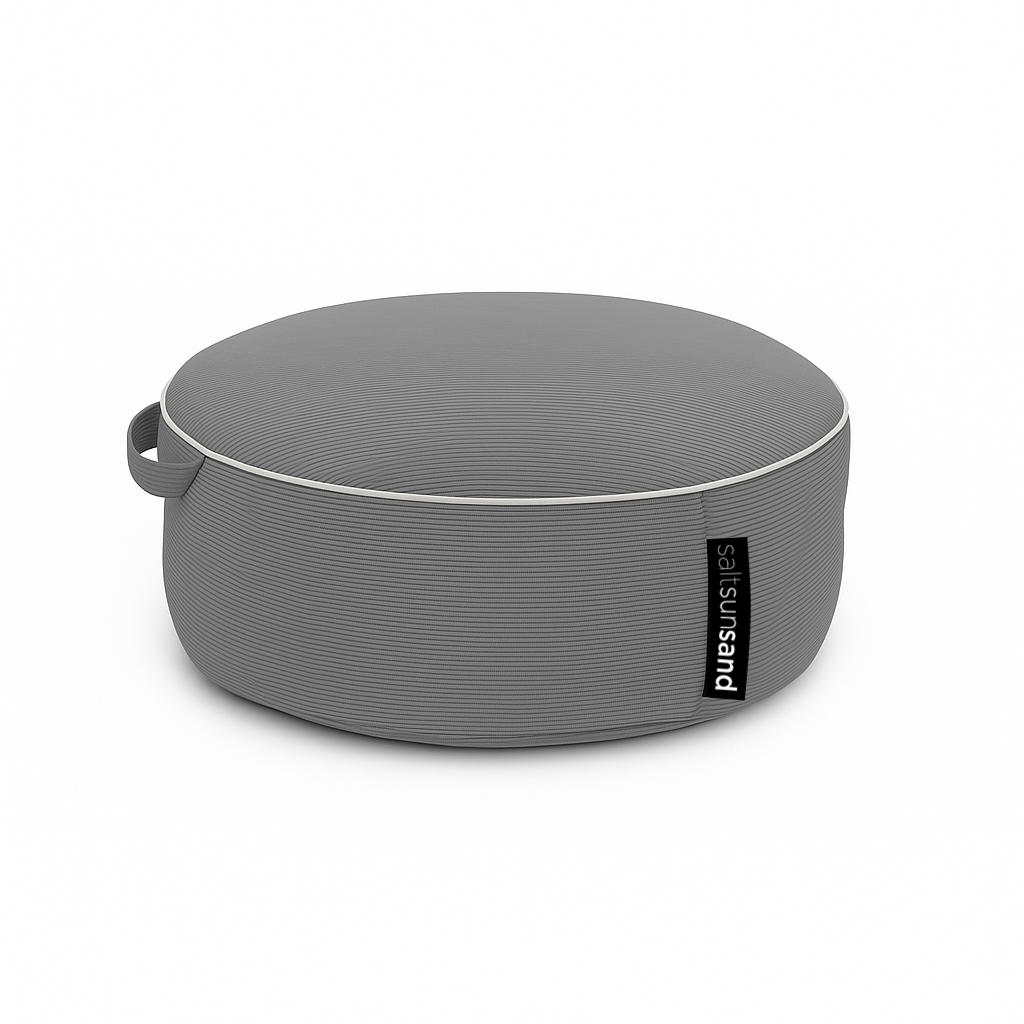 Byron Bay Outdoor Ottoman in Black Check