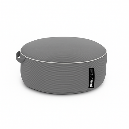 Byron Bay Outdoor Ottoman in Black Check