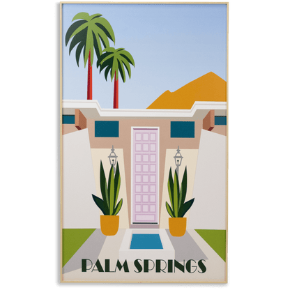 Palm Springs - 60 x 100cm Outdoor UV Wall Art with Beech Aluminium Frame