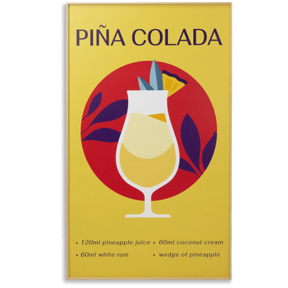 Pina Colada - 60 x 100cm Outdoor UV Wall Art with Beech Aluminium Frame