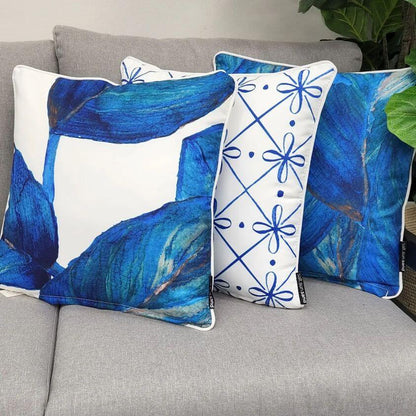 Bondi Spring Blue - 45 x 45 cm Piped Cushion