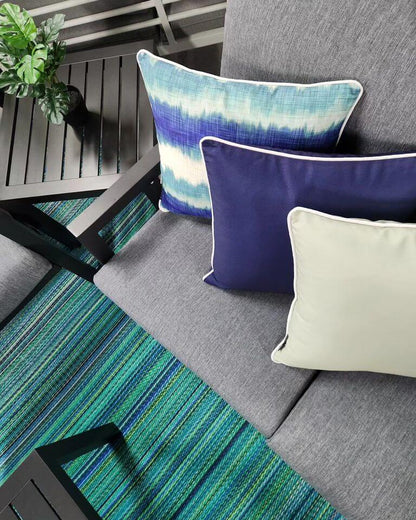 Bondi Solid Navy - 45 x 45 cm Piped Outdoor Cushion