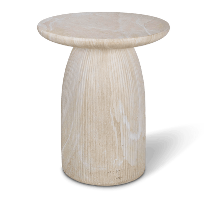 Roma Side Table in MGO Travertine Finish