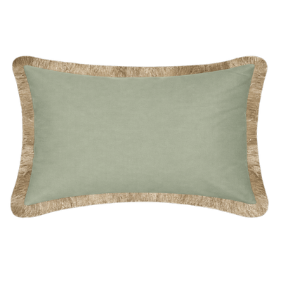 Tahiti Sage - 30x50cm Fringed Outdoor Cushion (ETA Late May 26)