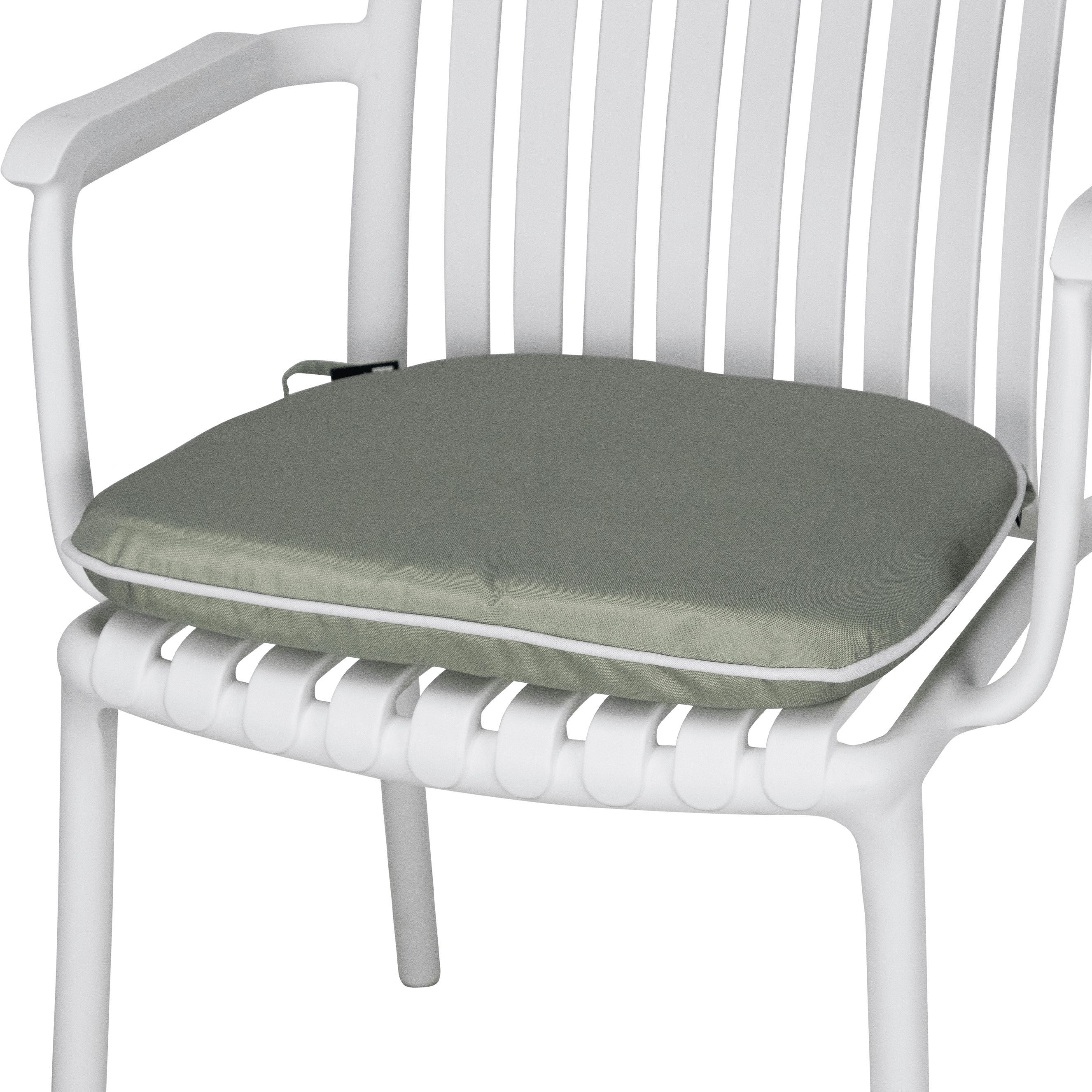 Tahiti Sage Rounded Outdoor Chair Pad - 40x42x5cm