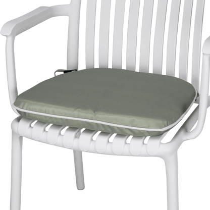 Tahiti Sage Rounded Outdoor Chair Pad - 40x42x5cm