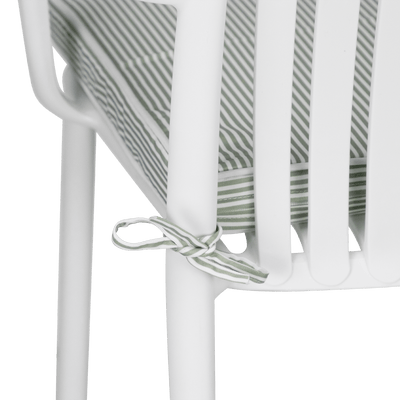 Tahiti Sage Stripe Square Outdoor Chair Pad - 43x43x4cm (ETA Late May 26)