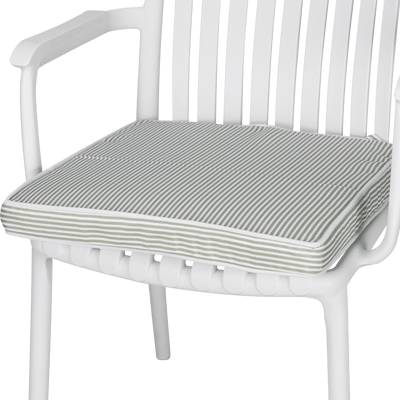 Tahiti Sage Stripe Square Outdoor Chair Pad - 43x43x4cm (ETA Late May 26)