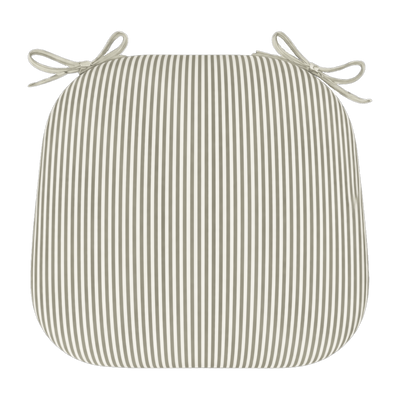 Tahiti Sage Stripe Rounded Outdoor Chair Pad - 40x42x5cm (ETA Late May 26)