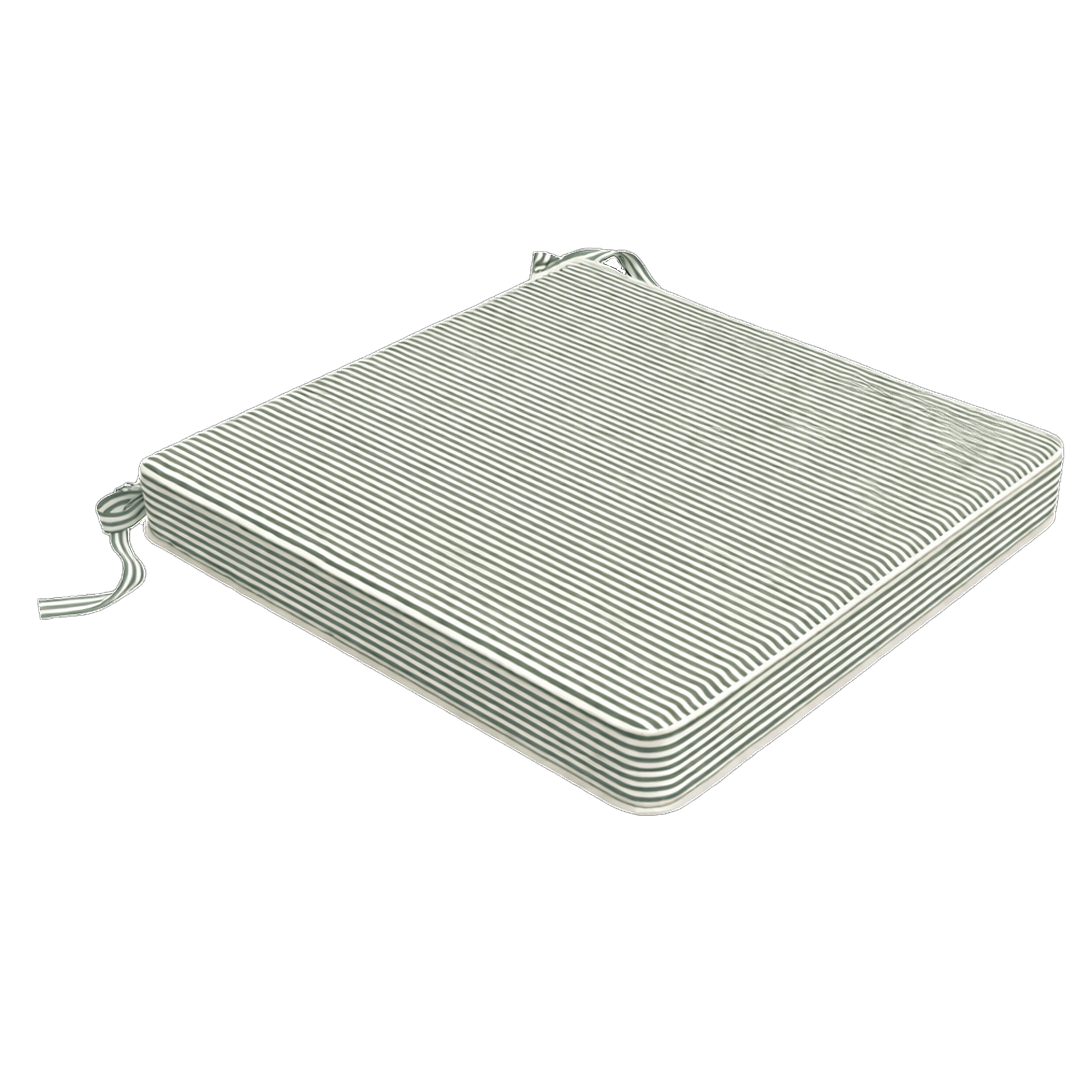 Tahiti Sage Stripe Square Outdoor Chair Pad - 43x43x4cm