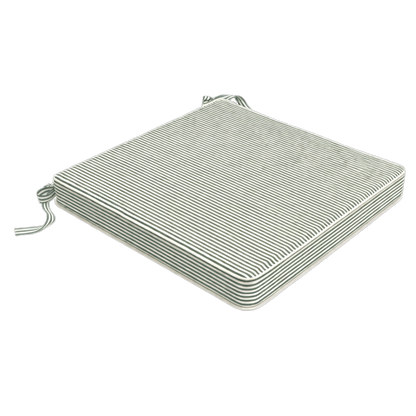 Tahiti Sage Stripe Square Outdoor Chair Pad - 43x43x4cm