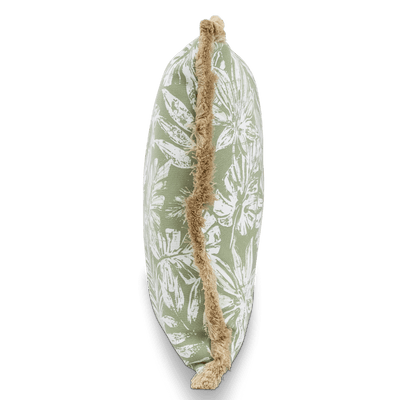 Tahiti Sage Escape - 50x50cm Fringed Outdoor Cushion (ETA Late May 26)