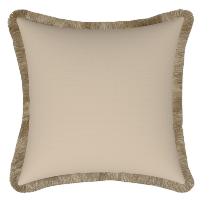Tahiti Sandstone - 50x50cm Fringed Outdoor Cushion (ETA Mid June 26)