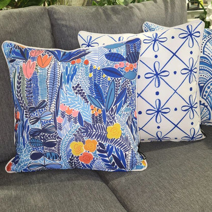 Bondi Porto Paradise - 45 x 45 cm Piped Outdoor Cushion