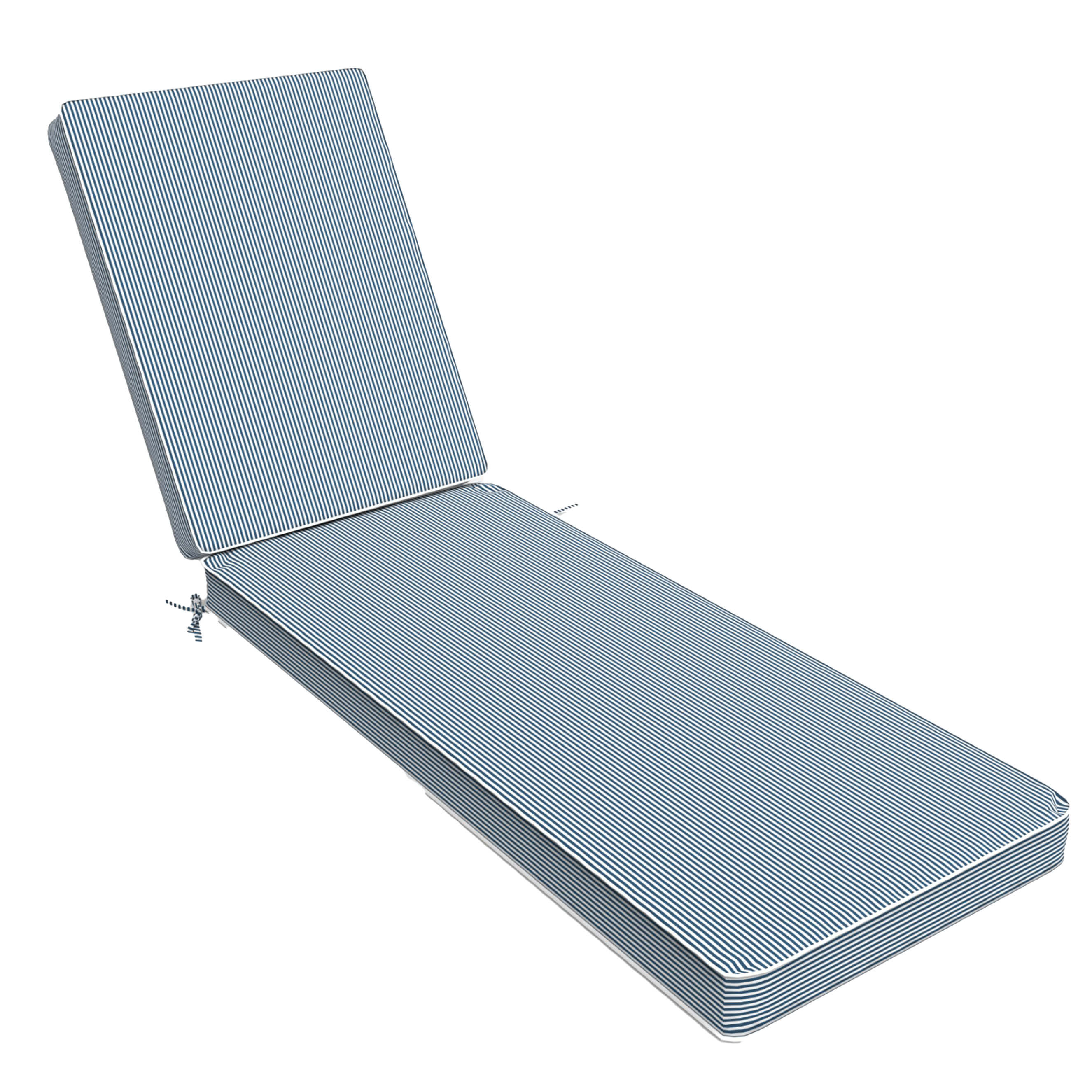 Tahiti Marine Stripe Sunlounger Outdoor Chair Cushion - 120x56x7.6cm