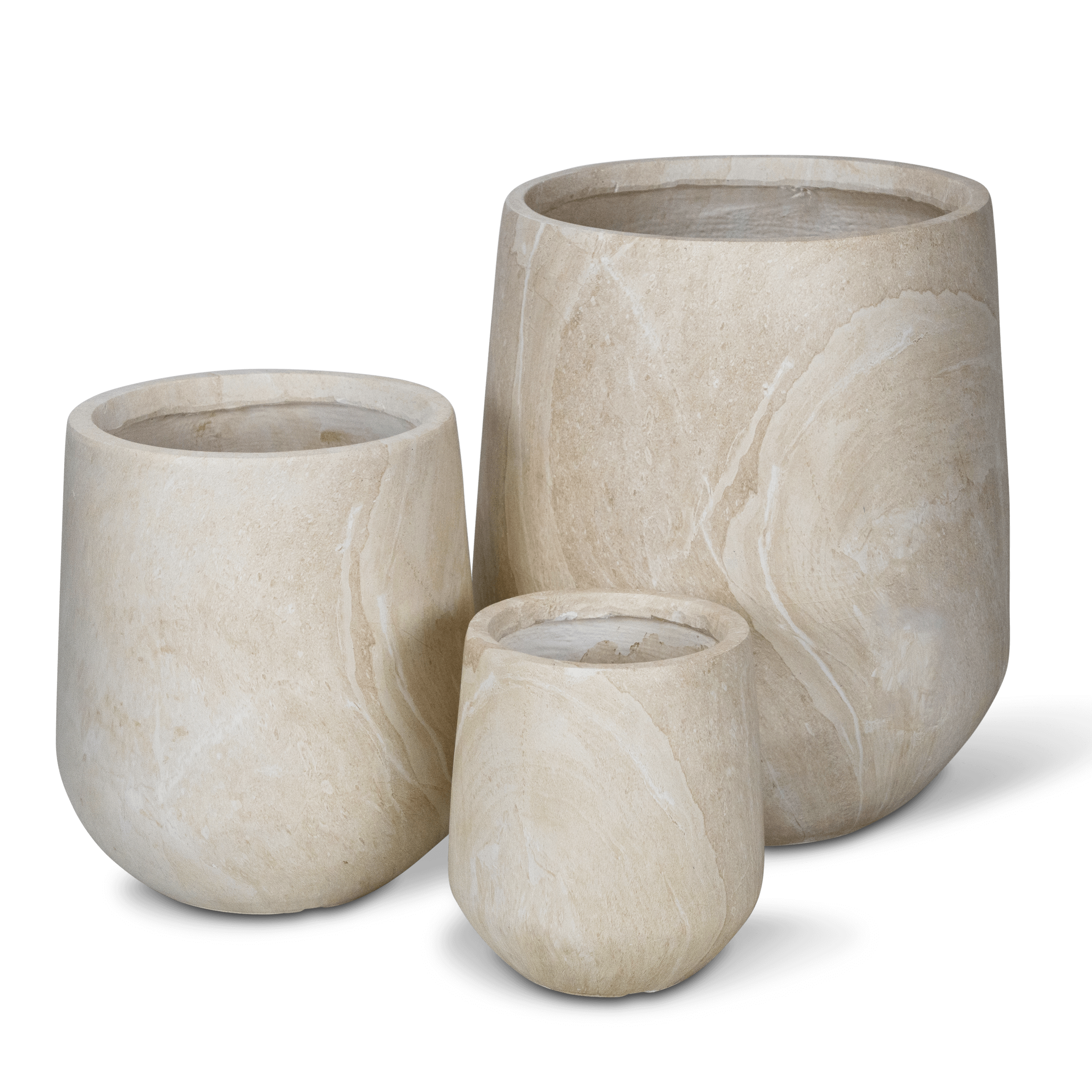 Italia MGO Collection | Torino Set of 3 Pots in MGO Travertine Finish ...