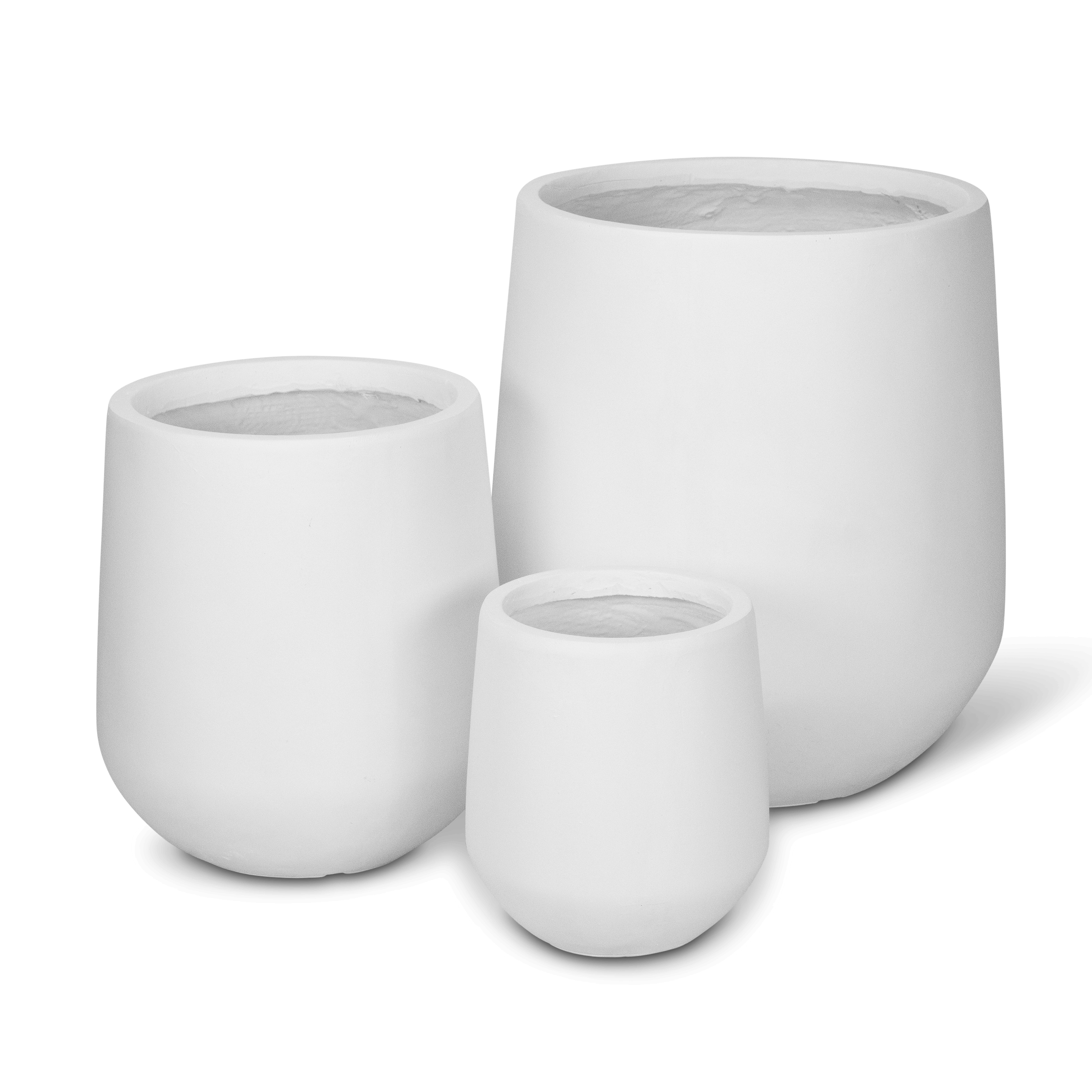 Torino Set of 3 Pots in MGO White Finish