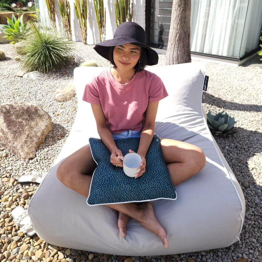 Torquay Outdoor Pool Bean Bag in Tweed Beige