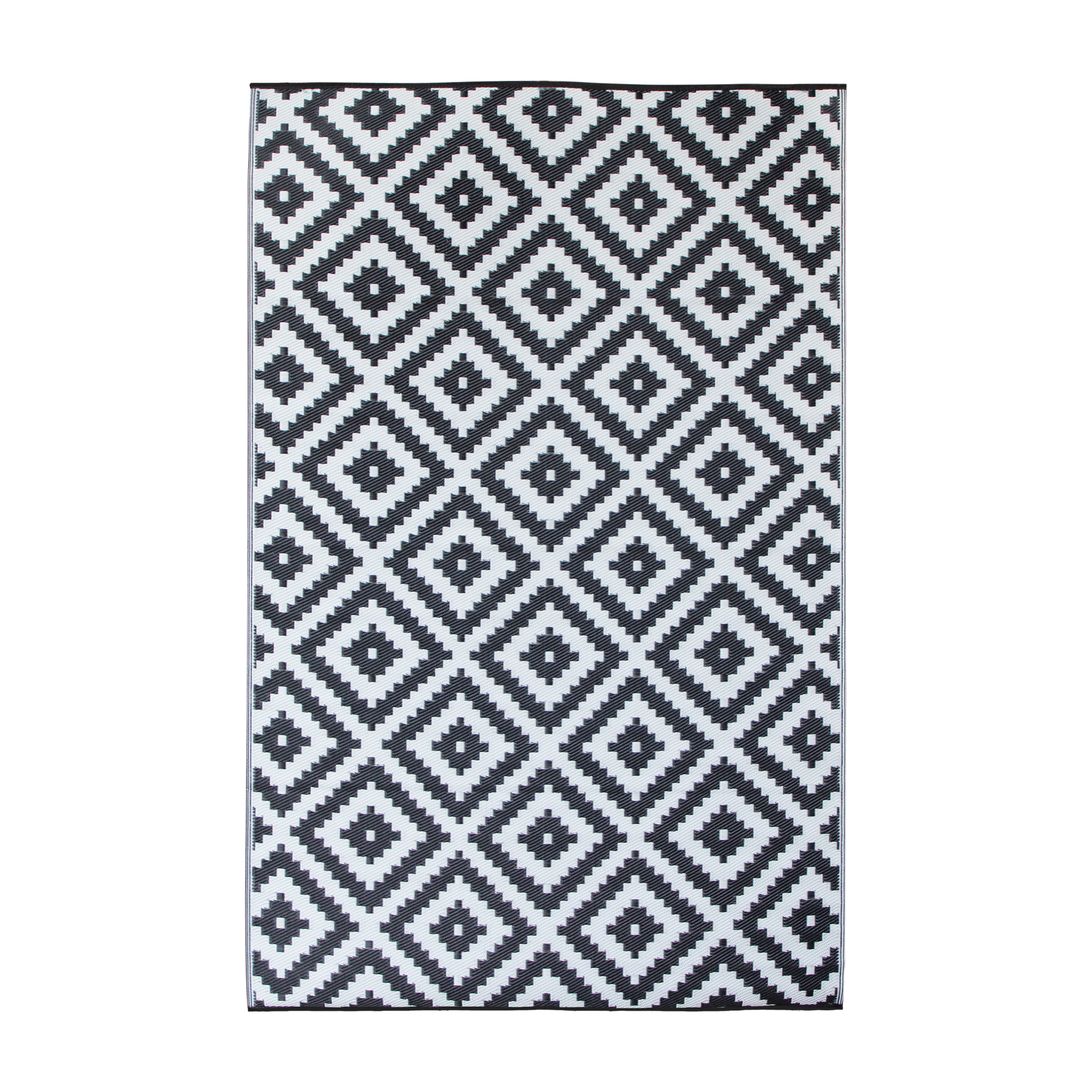 Urban Black and White Outdoor Floor Rug in PP - 180 x 270 cm