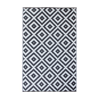 Urban Black and White Outdoor Floor Rug in PP - 180 x 270 cm