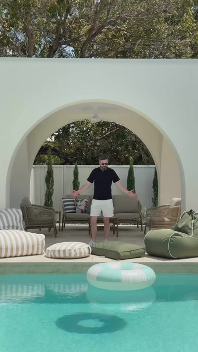 Kirra Outdoor Bean Bag Chair in Black Check