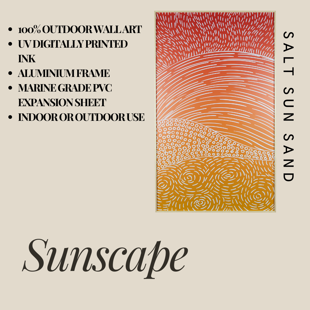 Sunscape - 60 x 100cm Outdoor Wall Art with Beech Aluminium Frame