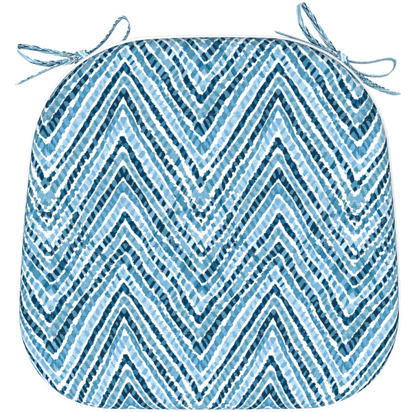 Rounded Outdoor Chair Pad - Acapulco Blue