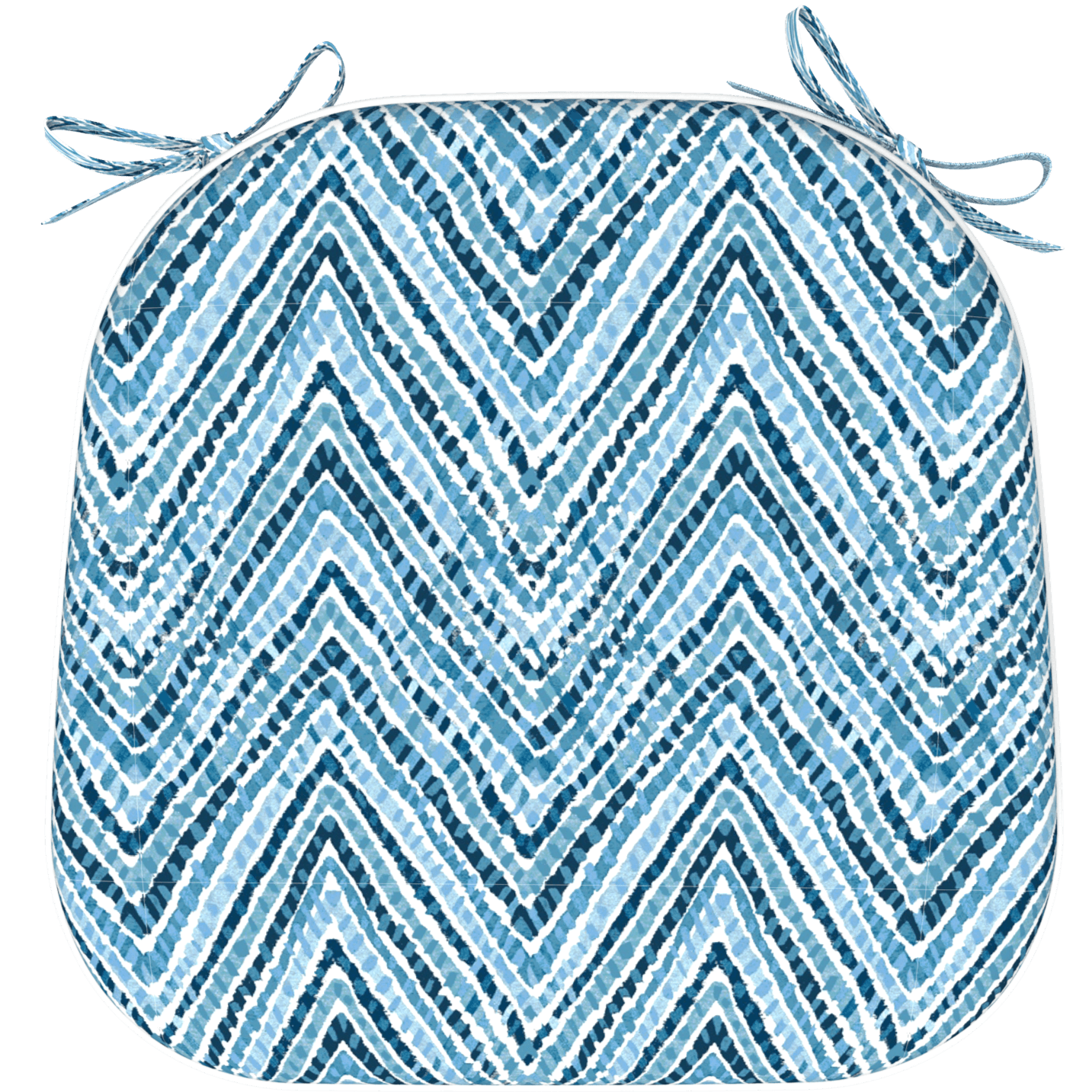 Rounded Outdoor Chair Pad - Acapulco Blue